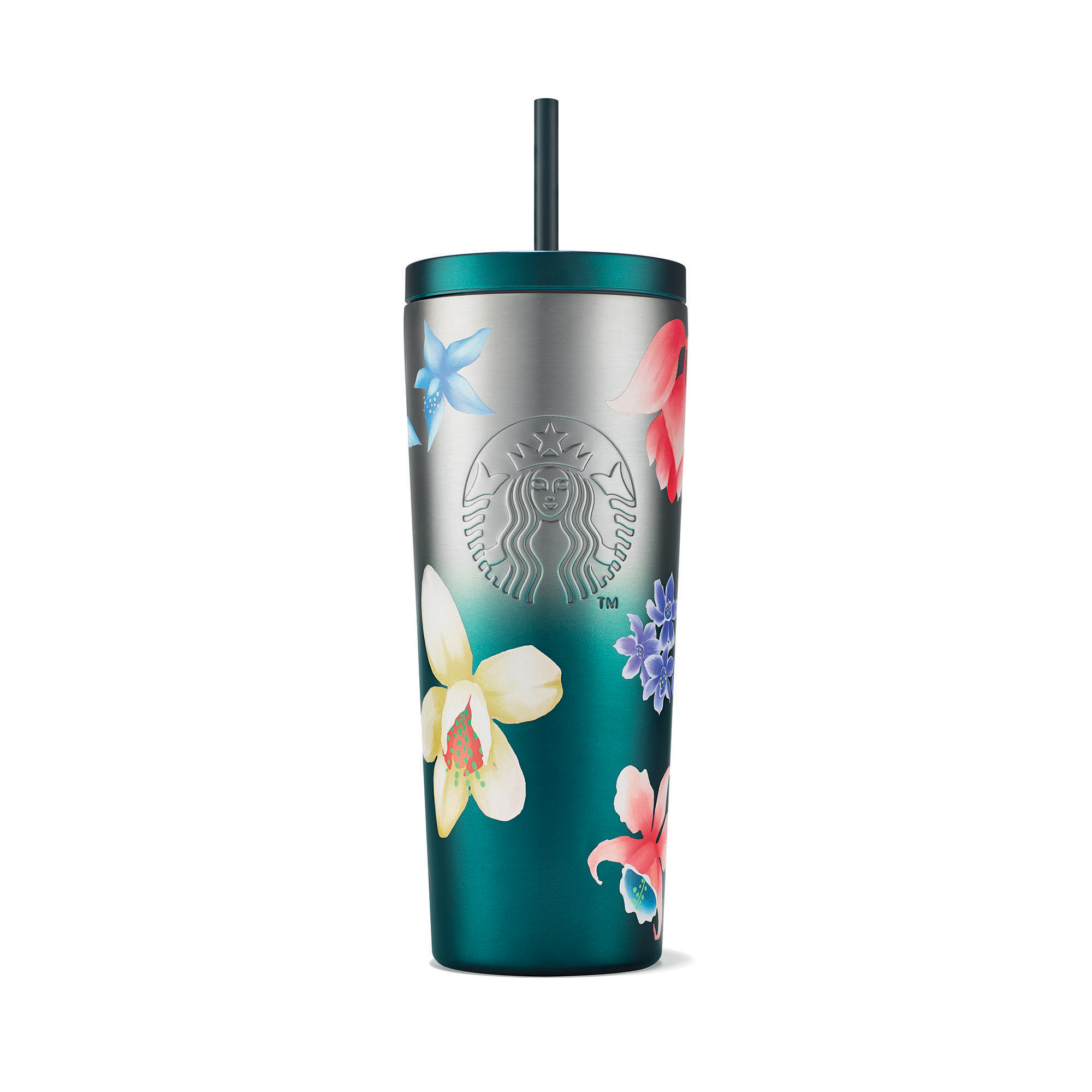 Cold Cup Blu Floreale