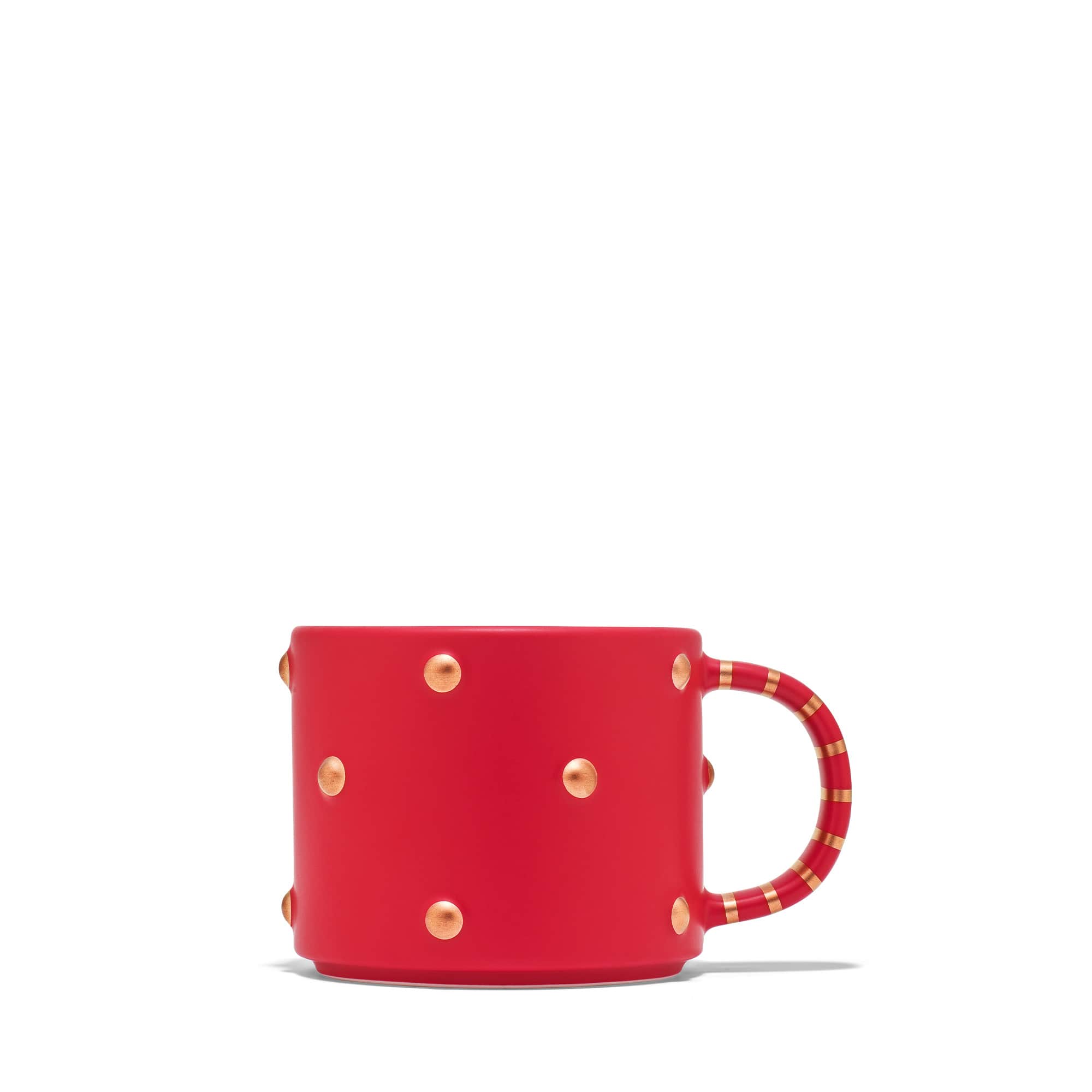 Tazza Rossa con Perle Oro